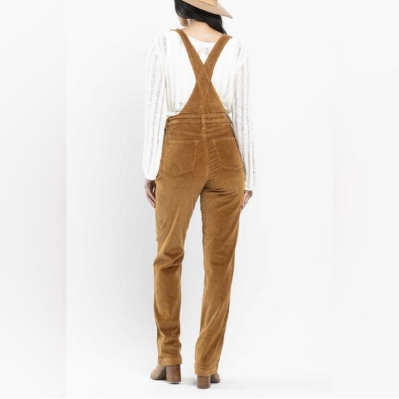 Judy Blue Corduroy Overalls Bib Camel Brown Womens 2XL Straight Leg Jumpsuit NWT - Picture 2 of 10